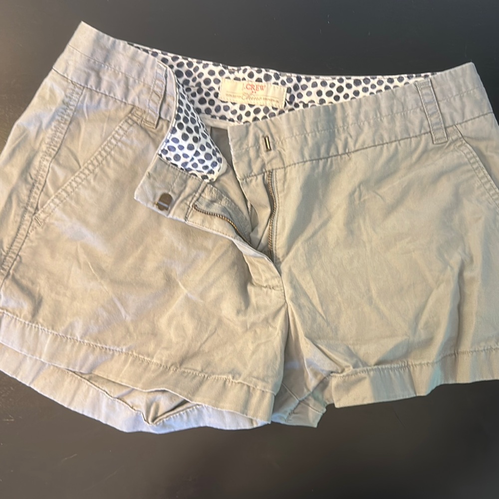 J. Crew Chino Shorts with Navy Polka Dot Lining